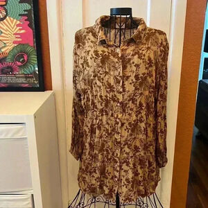 Pink Lily Floral Tunic-Sz M